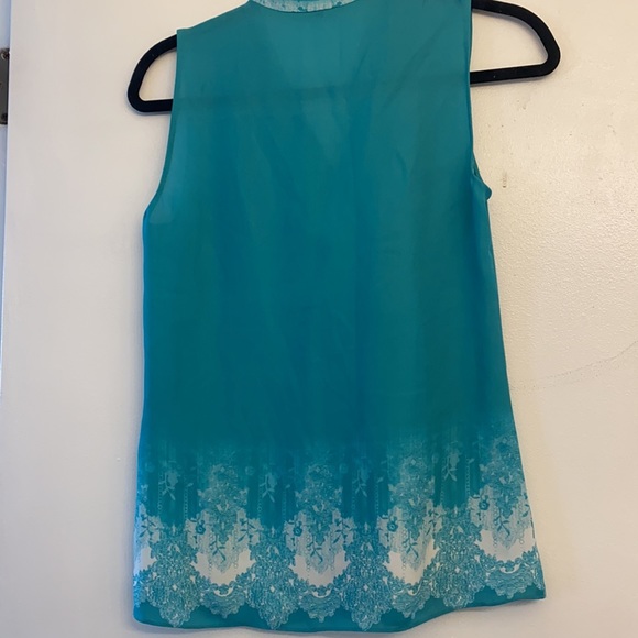 Kobi Halperin Nordstrom Teal Silk Sleeveless Tank - Picture 5 of 5
